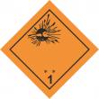 Знак опасности «Взрывчатые вещества и изделия» (самоклеящаяся плёнка, 100х100 мм)