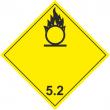 Знак опасности «Окисляющие вещества» (5 класс, подкласс 5.2, самоклеящаяся плёнка, 100х100 мм)