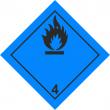 Знак опасности «Вещества, способные к самовозгоранию», синий (светоотражающая плёнка, 250х250 мм)